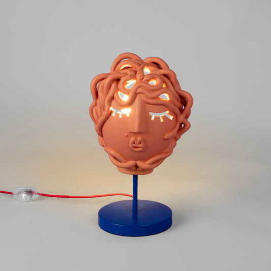 Magna Graecia terracotta lamp - Medusa mask