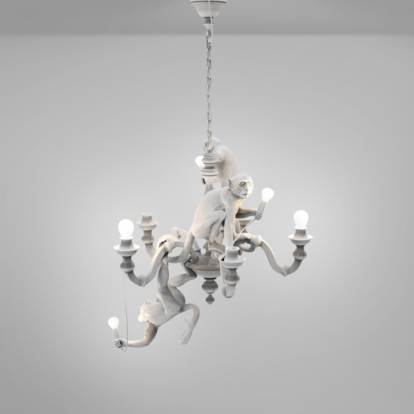 Monkey Chandelier White