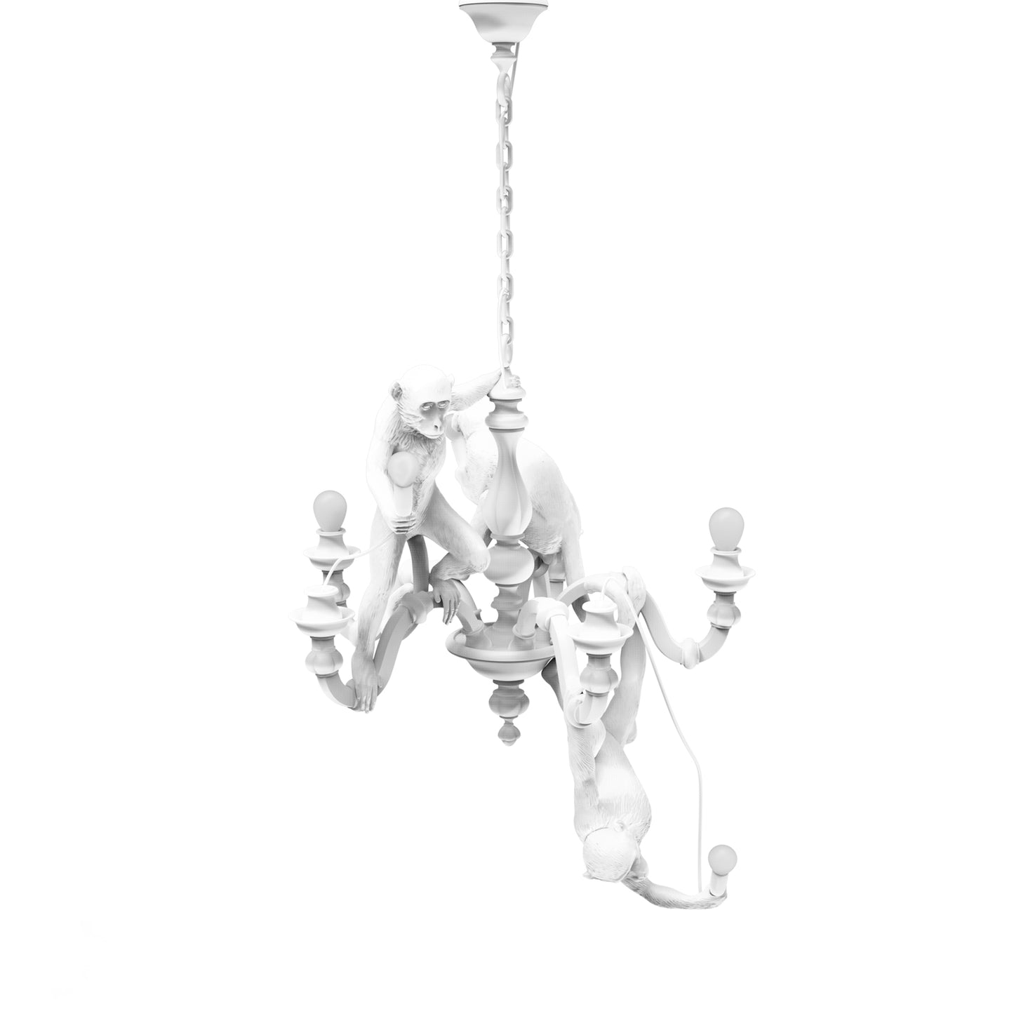 Monkey Chandelier White