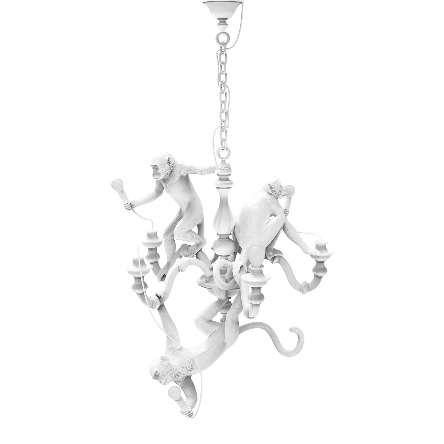 Monkey Chandelier White