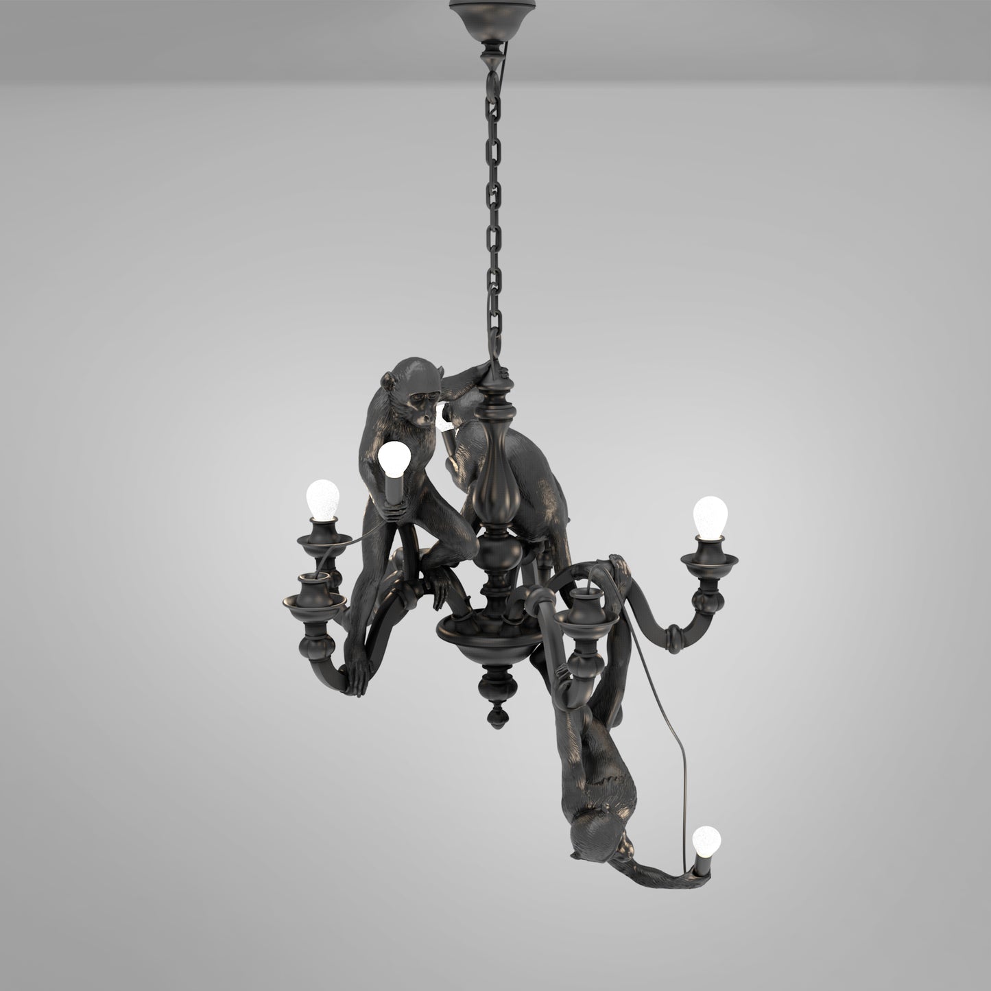 Monkey Chandelier Black