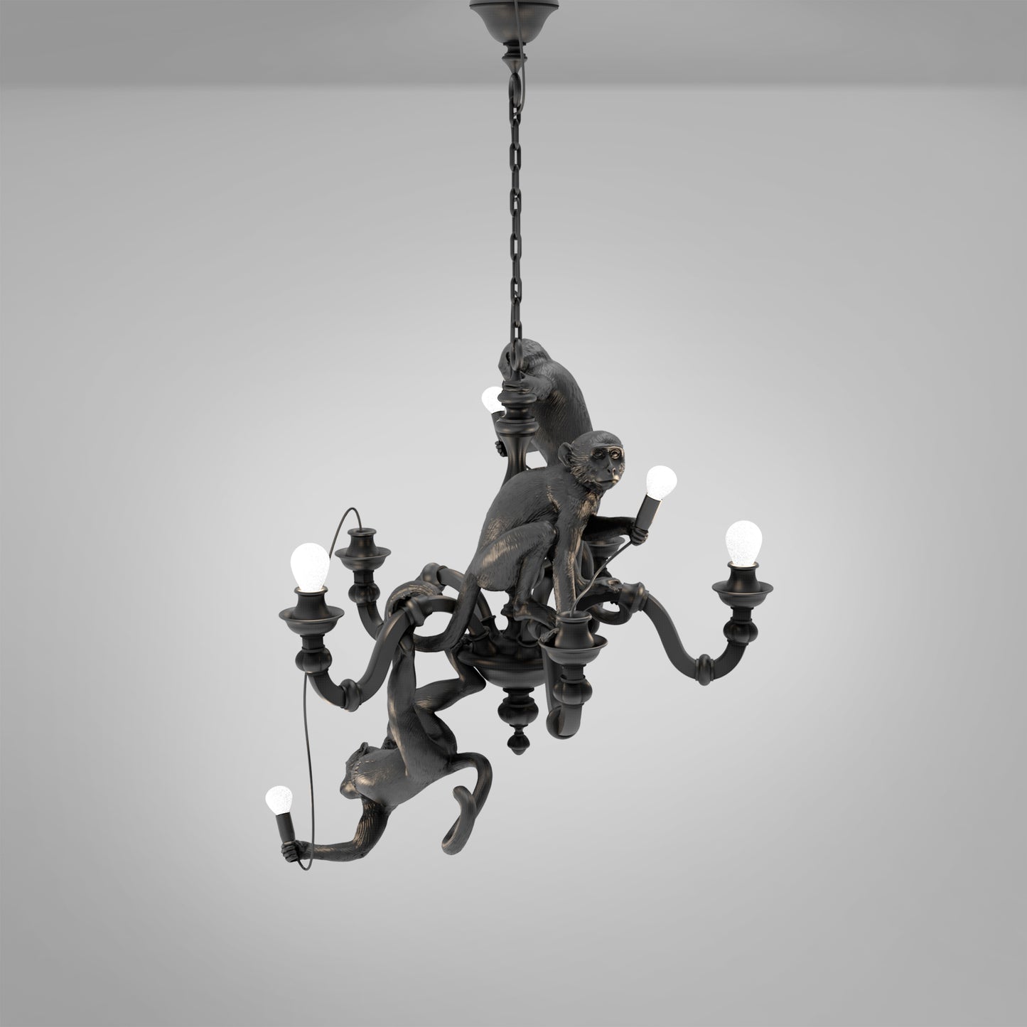 Monkey Chandelier Black