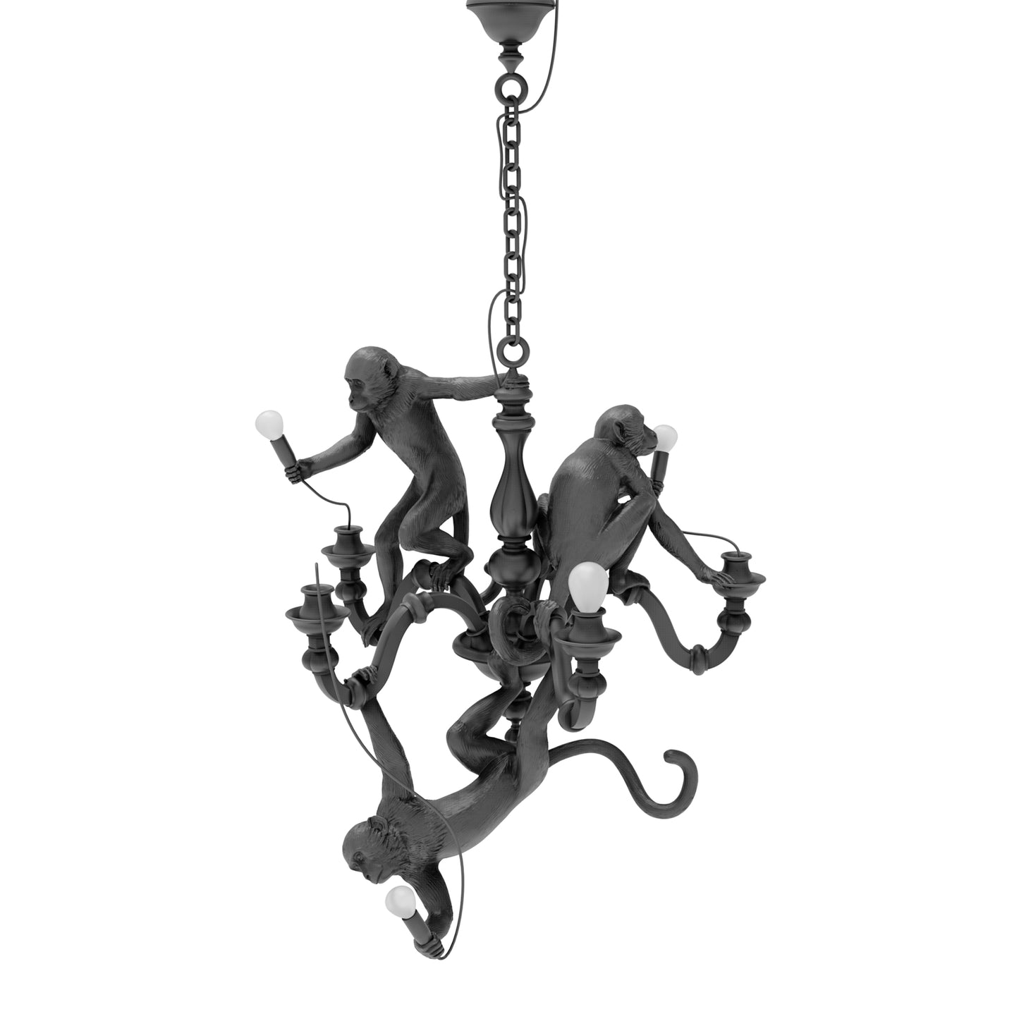 Monkey Chandelier Black