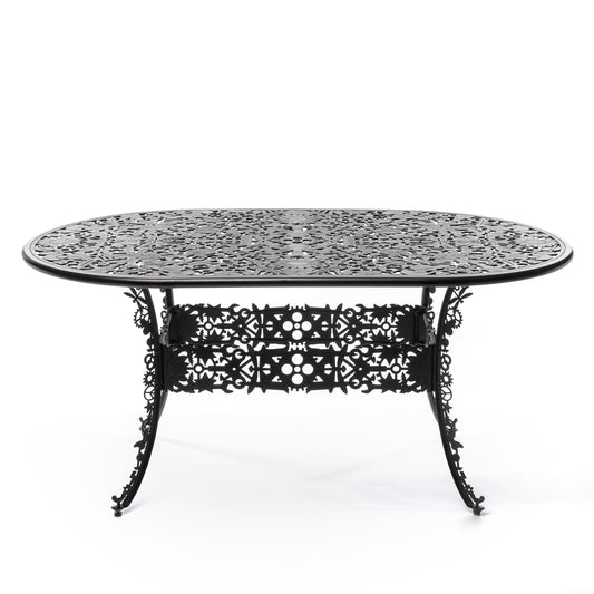 Industry Collection ALUMINIUM OVAL TABLE - BLACK