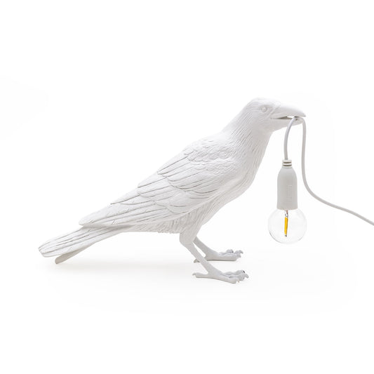 Bird Lamp White Waiting