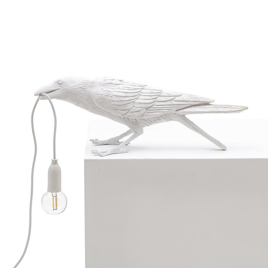 Bird Lamp White Playing