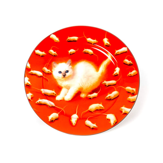 Porcelain Plate Kitten Gold Border