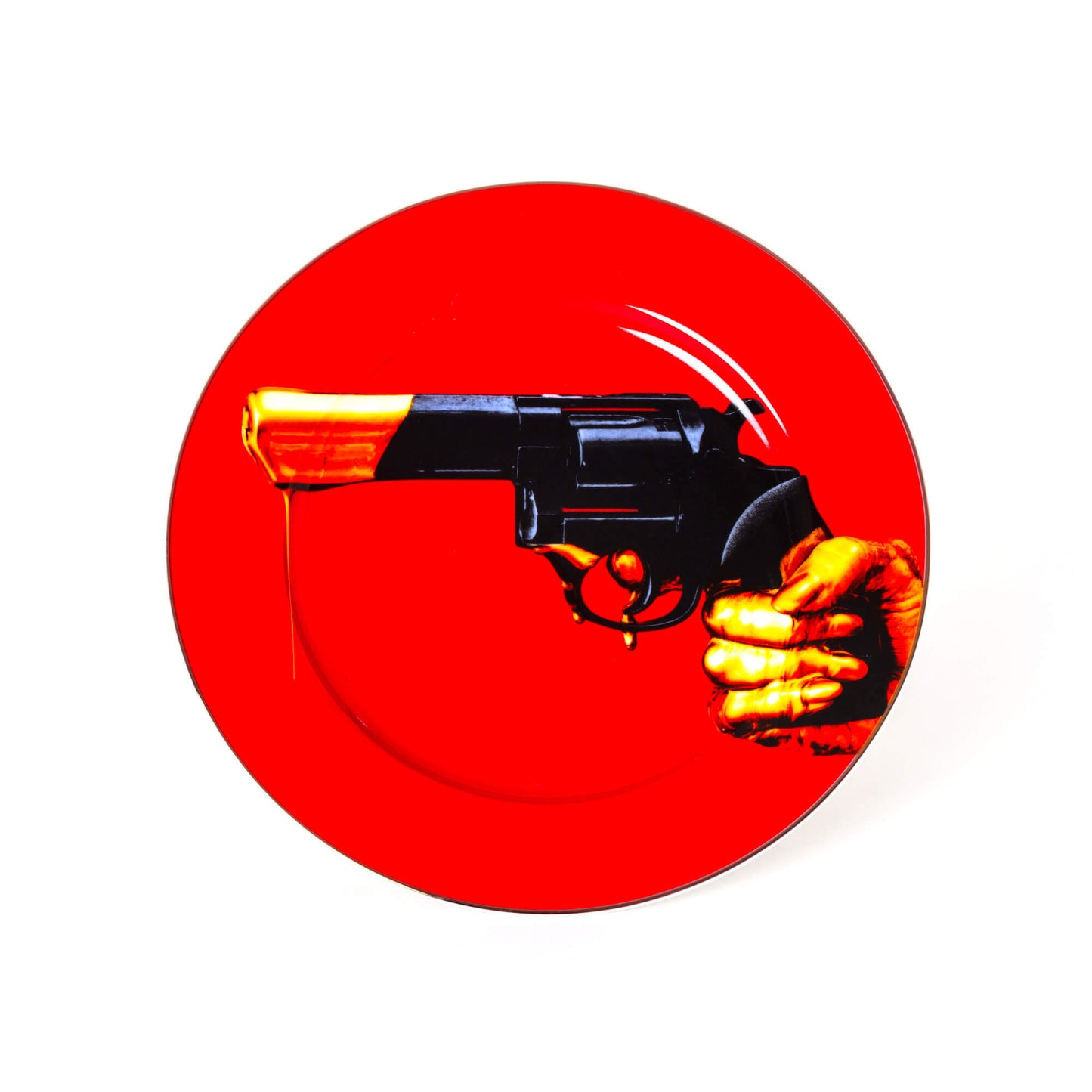 Porcelain Plate Revolver Gold Border